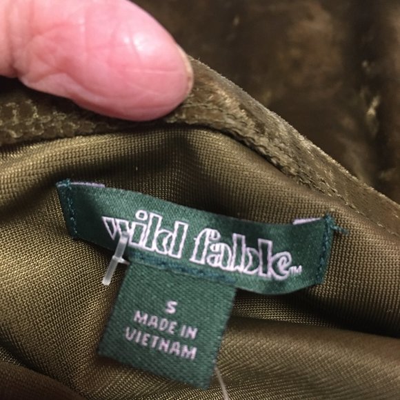 Wild Fable Women’s Ruched Spaghetti Strap Crushed Velvet Dress Olive NWT Sz S - Picture 5 of 8